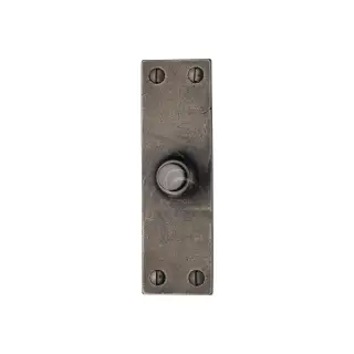 RPW348 M.Marcus Rustic Pewter Bell Push 4" x 1.25"