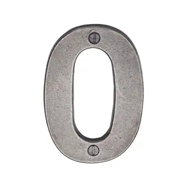 Click Here To Enlarge This Photo Of RPW351 0 M.Marcus Rustic Pewter Numeral 0 Screw Fixing 76mm (3")