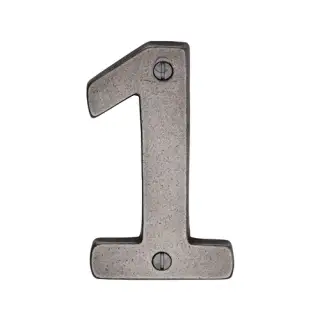 RPW351 1 M.Marcus Rustic Pewter Numeral 1 Screw Fixing 76mm (3")