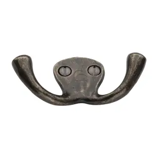 RPW386 M.Marcus Rustic Pewter Double Coat Hook