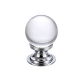 FCH02BCP - Zoo Hardware Glass Ball Cabinet Knob 30mm Polished Chrome