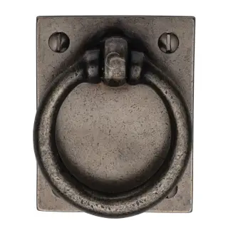 RPW6367 M.Marcus Rustic Pewter Ring Drop Pull on Plate