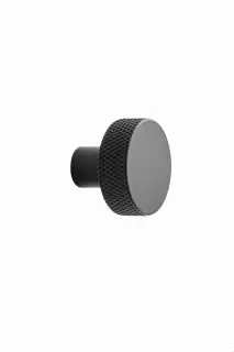 Furnipart 'Simon' Knurled Cabinet Knob D35mm - Black (241930035-9005E)