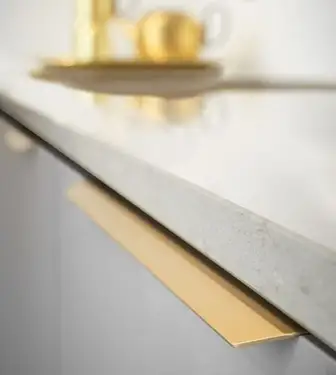 Click Here To Enlarge This Photo Of Furnipart 'Blaze 2' Edge Pull L350mm - Brushed Brass (434520350-31)