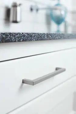 Click Here To Enlarge This Photo Of Furnipart 'Square 10' Cabinet Pull L138mm / C128mm - Inox Look (435820128-66)