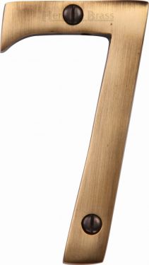 Click Here To Enlarge This Photo Of C1560 7-AT Heritage Brass Numeral 7 Face Fix 76mm (3") Antique Brass Finish