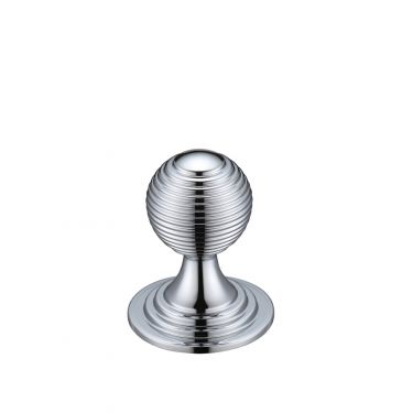 Click Here To Enlarge This Photo Of FCH08ACP - Zoo Hardware Queen Anne Ringed Knob 25mm rose dia. Polished Chrome