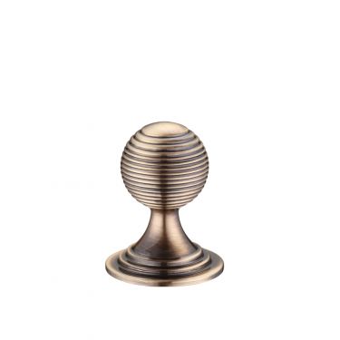 Click Here To Enlarge This Photo Of FCH08AFB - Zoo Hardware Queen Anne Ringed Knob 25mm rose dia. Florentine Bronze