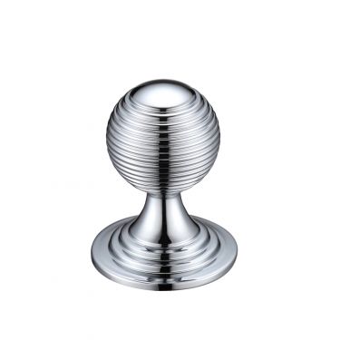 Click Here To Enlarge This Photo Of FCH08BCP - Zoo Hardware Queen Anne Ringed Knob 32mm rose dia. Polished Chrome