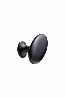 Click Here To Enlarge This Photo Of Furnipart 'Oval' Simple Cabinet Knob L60mm - Matt Black (525060060-99-P.2)