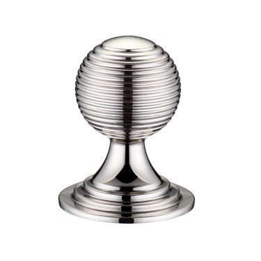 Click Here To Enlarge This Photo Of FCH08CPN - Zoo Hardware Queen Anne Ringed Knob 38mm rose dia. Polished Nickel