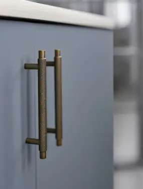 Click Here To Enlarge This Photo Of Furnipart 'Manor' Knurled Cabinet Pull L182mm / C128mm - Antique Brass (548920128-39)