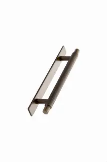 Furnipart 'Manor' Knurled Cabinet Pull with Backplate L190mm / C128mm - Antique Brass (549020128-39)