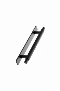 Furnipart 'Manor' Knurled Cabinet Pull with Backplate L190mm / C128mm - Matt Black (549020128-99)