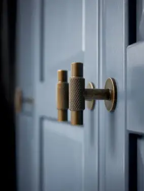 Click Here To Enlarge This Photo Of Furnipart 'Manor' Knurled T Knob L54mm - Antique Brass (549120054-39)