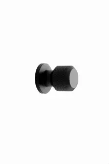 Furnipart 'Manor' Round Knurled Cabinet Knob D30mm - Matt Black (549220025-99)