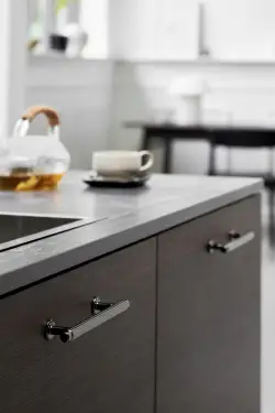Click Here To Enlarge This Photo Of Furnipart 'Villa' Cabinet Pull L178mm / C128mm - Black Nickel (553020128-70)