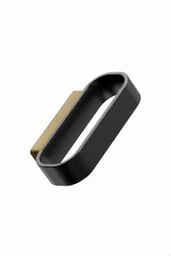 Click Here To Enlarge This Photo Of Furnipart 'Race' Cabinet Pull L64mm / C32mm - Clear Lacquered Oak/Matt Black (557120032-052/99)