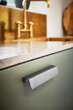 Click Here To Enlarge This Photo Of Furnipart 'Race' Cabinet Pull L64mm / C32mm - Clear Lacquered Oak/Matt Black (557120032-052/99)