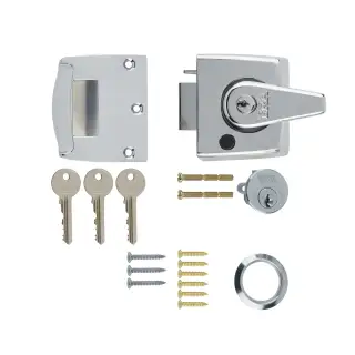 183-37-1 ERA 40mm Double Locking Nightlatch Door Lock - Polished Chrome