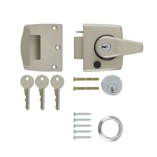 183-40-1 ERA 40mm Double Locking Nightlatch Door Lock - Satin Nickel