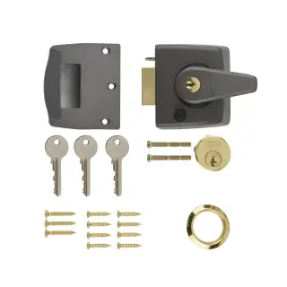 184-31 ERA 40mm Double Locking Nightlatch Door Lock - Grey