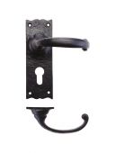 FF111EP - Zoo Hardware Foxcote Foundries Traditional Lever on Euro Backplate (150 x 50mm) Black Antique