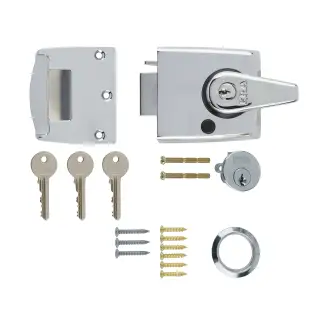 193-37-1 ERA 60mm Double Locking Nightlatch Door Lock - Polished Chrome
