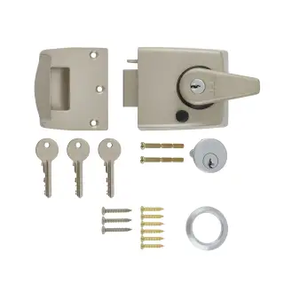 193-40-1 ERA 60mm Double Locking Nightlatch Door Lock - Satin Nickel