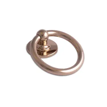 Click Here To Enlarge This Photo Of 4A602 Fab & Fix Bull Ring Door Knocker (Face Fix) Hardex Gold