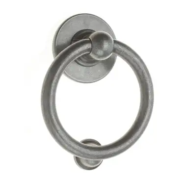 Click Here To Enlarge This Photo Of 4A606 Fab & Fix Bull Ring Door Knocker (Face Fix) Pewter