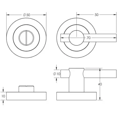 Click Here To Enlarge This Photo Of JV856AB Frelan Hardware Jedo Contemporary Plain Bar Turn & Release - Antique Brass
