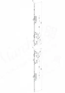 Click Here To Enlarge This Photo Of WINKHAUS Stable Door 2 Hook Multipoint Lock - 45mm Backset - 20mm Faceplate &lpar;4966588 Upper & 4966587 Lower&rpar;