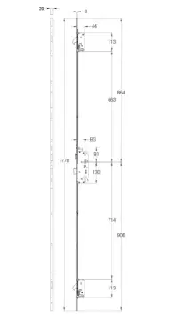 Click Here To Enlarge This Photo Of WINKHAUS AV4 Autolocking 2 Hook Multipoint Lock &lpar;1770mm&rpar; - 45mm Backset - 20mm Radius Faceplate &lpar;5097231&rpar;