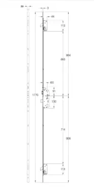Click Here To Enlarge This Photo Of WINKHAUS AV4 Autolocking 2 Hook Multipoint Lock &lpar;1770mm&rpar; - 55mm Backset - 20mm Radius Faceplate &lpar;5097308&rpar;