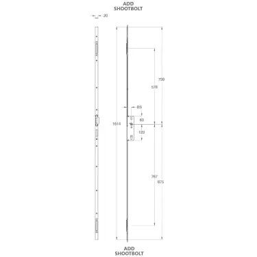 Click Here To Enlarge This Photo Of WINKHAUS FGTE Double Rebated &lpar;12mm Lip&rpar; Slave Espag Lock &lpar;Left Hand&rpar; - 45mm Backset &lpar;5014080&rpar;