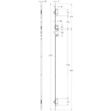 Click Here To Enlarge This Photo Of WINKHAUS AV2 Heritage Autolocking 2 Hook Multipoint Lock &lpar;Right Hand&rpar; - 45mm Backset - 20mm Radius Faceplate &lpar;4996101&rpar;