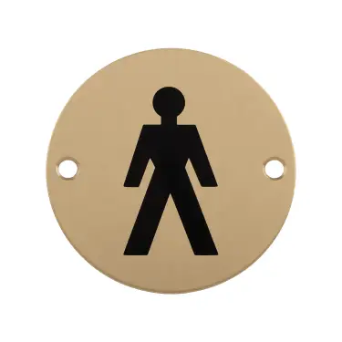 Click Here To Enlarge This Photo Of SEX1011SPVD - Carlisle Brass Eurospec 'Male' Symbol 76mm Satin Brass PVD