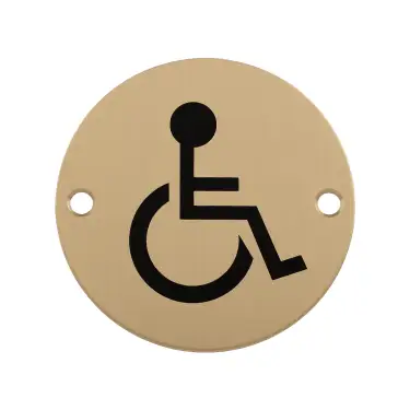 Click Here To Enlarge This Photo Of SEX1017SPVD - Carlisle Brass Eurospec 'Disabled' Symbol 76mm Satin Brass PVD