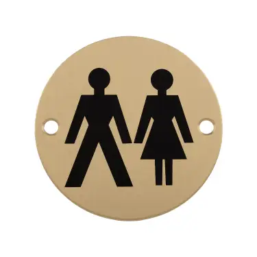 Click Here To Enlarge This Photo Of SEX1018SPVD - Carlisle Brass Eurospec 'Unisex' Symbol 76mm Satin Brass PVD