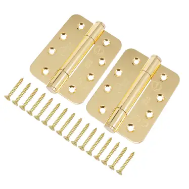 Click Here To Enlarge This Photo Of Eclipse 14332EBP Grade 14 Polished Brass &lpar;SS201&rpar; Concealed Bearing Radius Hinges 102 x 76 x 3mm