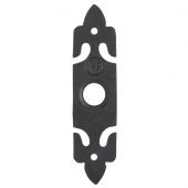 FF34 - Zoo Hardware Foxcote Foundries Bell Push with Fleur de Lys Plate (30mm x 127mm) Black Antique