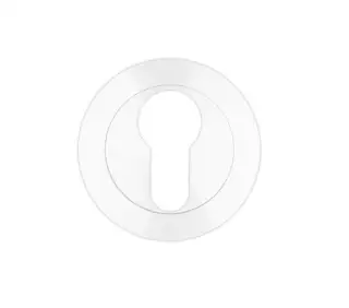 RM001PCW - Zoo Hardware Rosso Maniglie Euro Profile Escutcheon - Powder Coated White