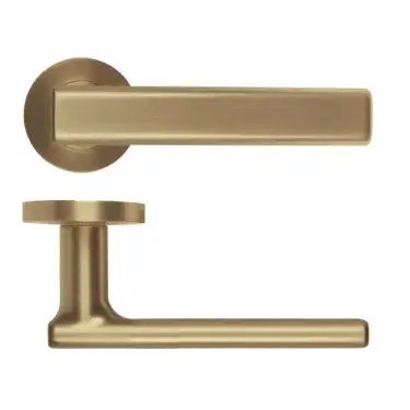 Click Here To Enlarge This Photo Of RM180AB - Zoo Hardware Rosso Maniglie 'Frigo' Lever on Round Rose - Antique Brass Finish