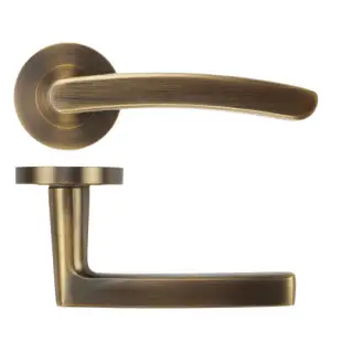 ZPA020-AB - Zoo Hardware Stanza 'Santiago' Lever Handles on Round Rose - Antique Brass &lpar;Contract Range&rpar;