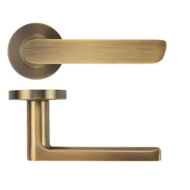 Click Here To Enlarge This Photo Of ZPA040-AB - Zoo Hardware Stanza 'Valencia' Lever Handles on Round Rose - Antique Brass &lpar;Contract Range&rpar;