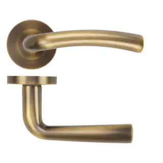 ZPA050-AB - Zoo Hardware Stanza 'Seville' Lever Handles on Round Rose - Antique Brass &lpar;Contract Range&rpar;