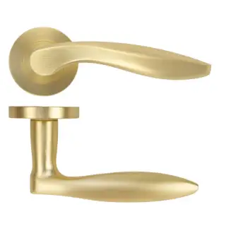 ZPA060-SB - Zoo Hardware Stanza 'Cadiz' Lever Handles on Round Rose - Satin Brass &lpar;Contract Range&rpar;