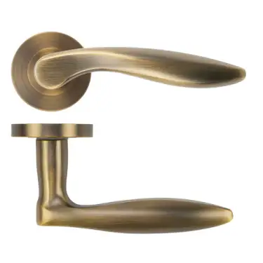 Click Here To Enlarge This Photo Of ZPA060-AB - Zoo Hardware Stanza 'Cadiz' Lever Handles on Round Rose - Antique Brass &lpar;Contract Range&rpar;