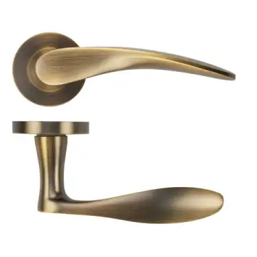 Click Here To Enlarge This Photo Of ZPA070-AB - Zoo Hardware Stanza 'Merida' Lever Handles on Round Rose - Antique Brass &lpar;Contract Range&rpar;